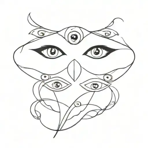 Sleeve Of Realistic Black And White Eyes Without Unnecessary Details