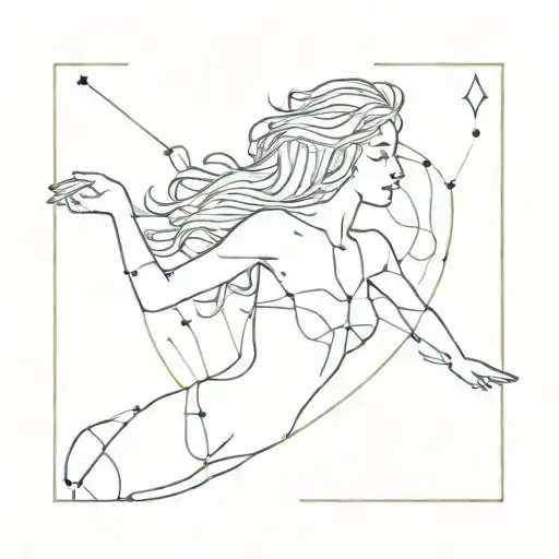 Constellation Aquarius Girl And