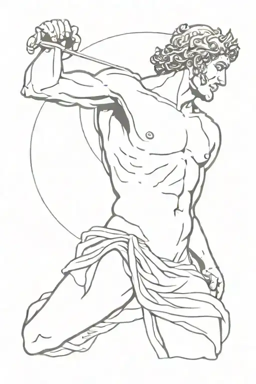 A Text Greek Languafe Behind Of A Aesthetic Greek God Posing