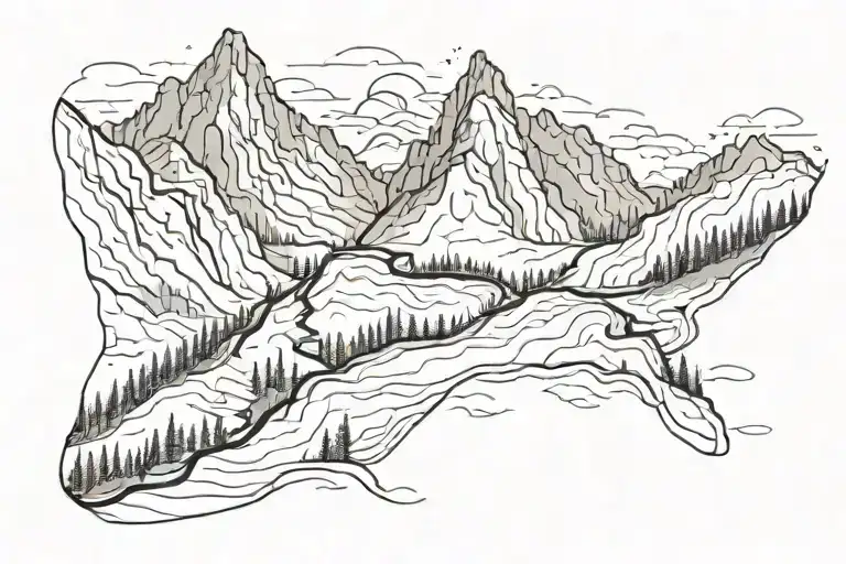 An Intricate Hiking Trail Winding Through A Mountain Range