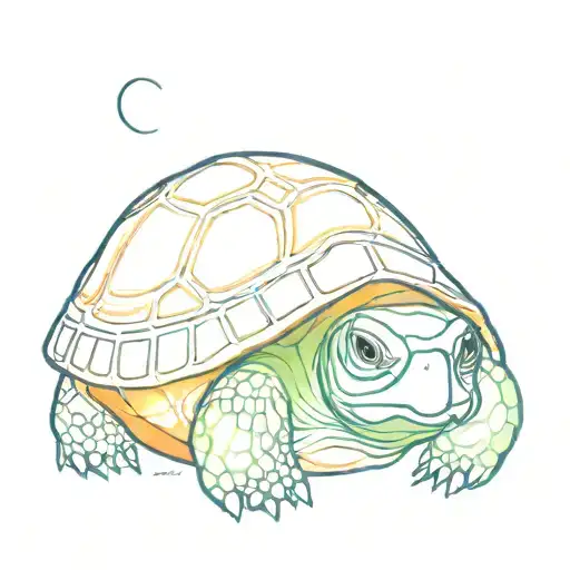 Rainbow Watercolor Turtle