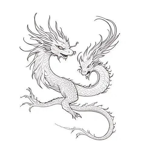 Chinese Dragon And Phoenix