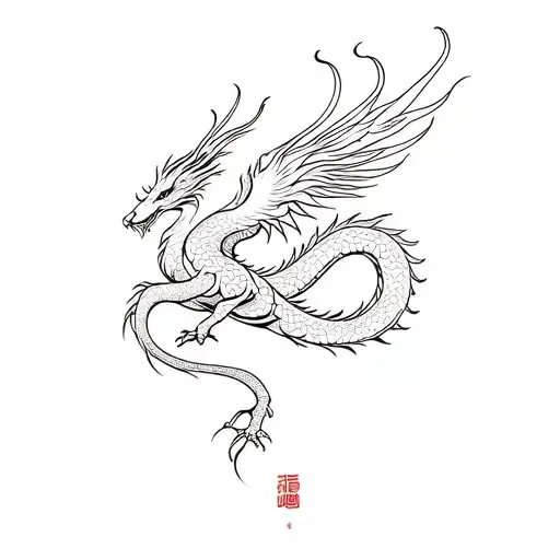 Chinese Dragon And Phoenix Rising