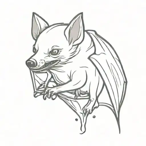 Baby Vampire Bat Drinking Bottle Of Blood Dripping