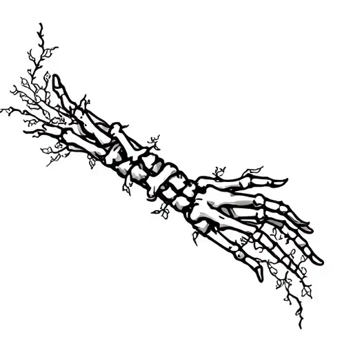 Two Skeleton Hand Wrapped In Vines