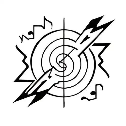 Tcb With Music Notes And Lightning Bolts Surrounding