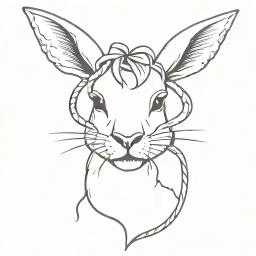 A Cute Rabbit With A Snake And An Ox