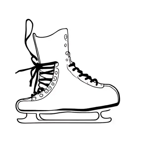 Minimalistic Black And White Ice Skates