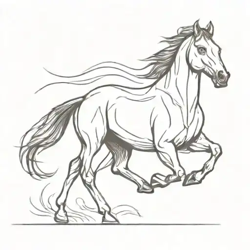A Running Horse In Lineart