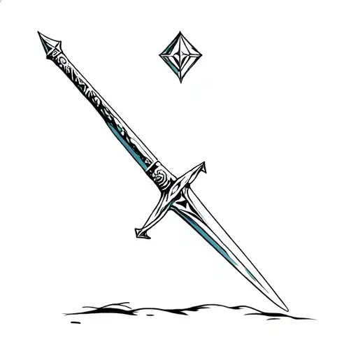 Sword With A Crystal Blade In The Ground