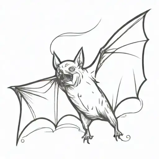 Bat Mouth Open Flapping Wings