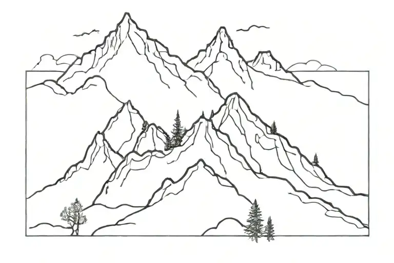 A Sketch Of A Mountain With Engine Parts Scattered Along The Trail