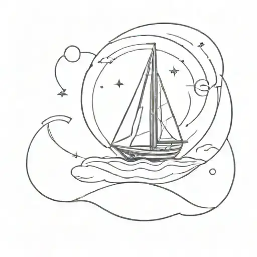 Sailing Ship In Space