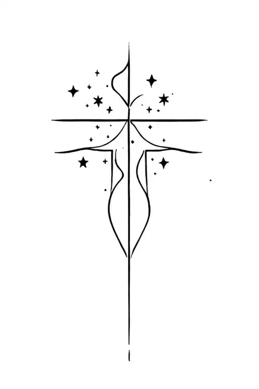 Christian Cross With Stars