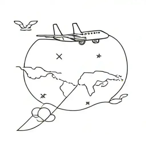 Soulmate Airplane Flying Over A World