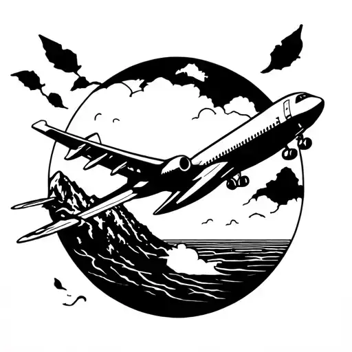 Airplane World Mountains Sea