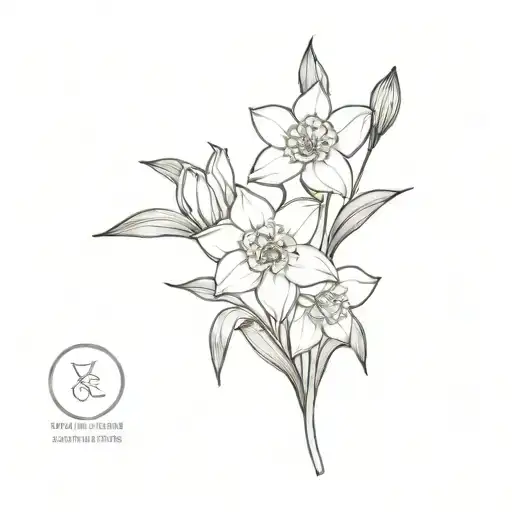 A Elegant Minimalist Bouquet Of Daffodils And Very Little Added Greenery