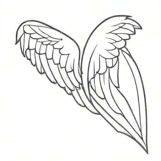 Angel Wings With Llaaa In The Middle