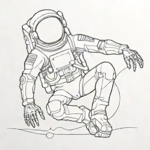 Skeletal Astronaut Ripped Suit