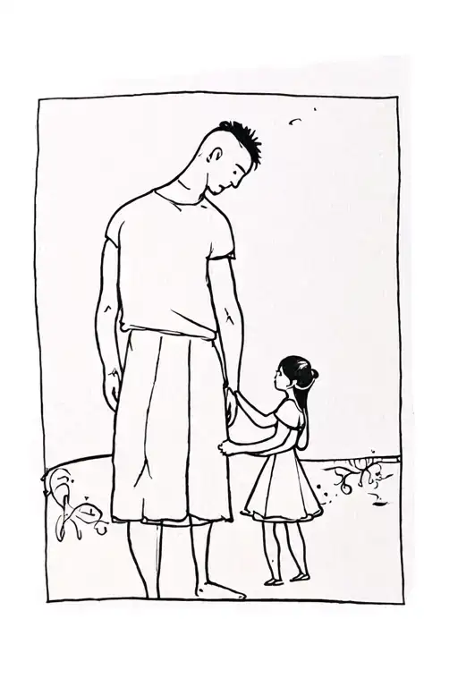 A Man And A Little Girl