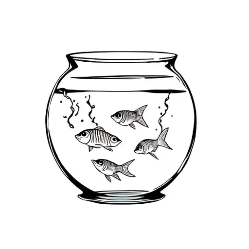 Fish Bowl With Fishes Swimming