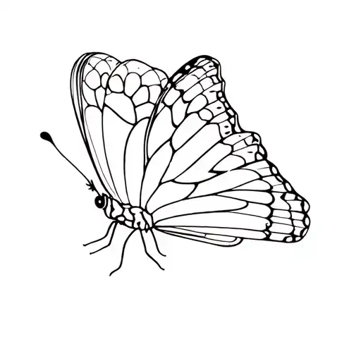 A Red Admiral Butterfly With One Wing