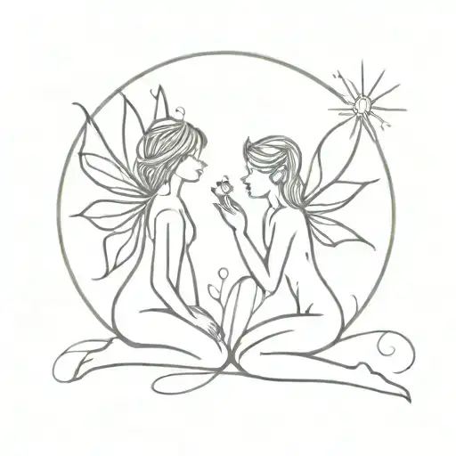 Two Fairy With Sun