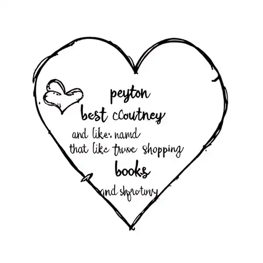 Design Me A Tattoo For Two Girl Best Friends Named Peyton And Courtney That Like Books And Shopping