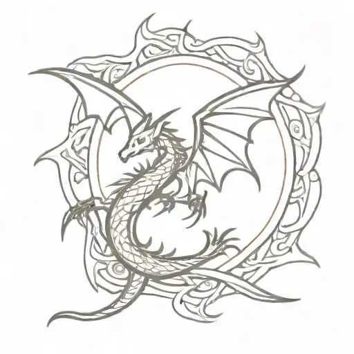 Dragon And Sun Inside With