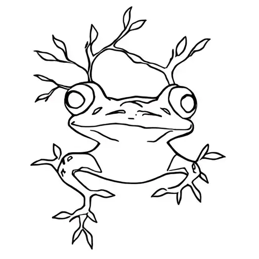 Abstract Tree Toad Using Negative Space