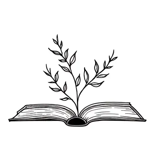 Book With Arkspur Growing Out Of It