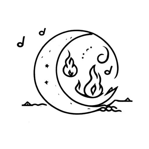 Moon Music Camping Fire Coming