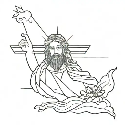 Jesus Sky Background With Croses