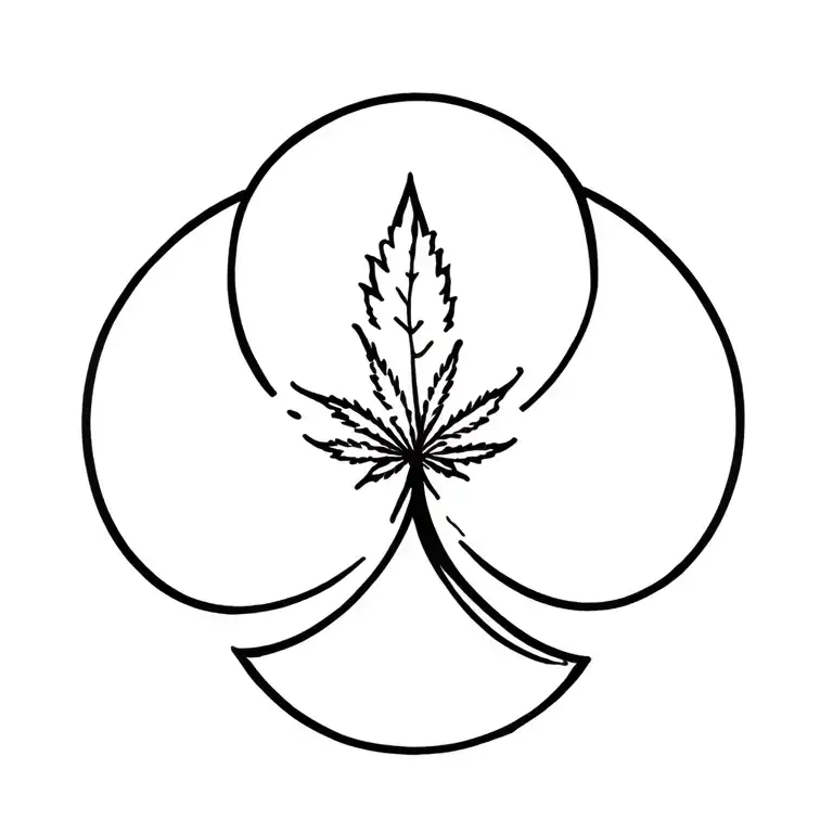 Black Spade With A Weed Leaf Inside