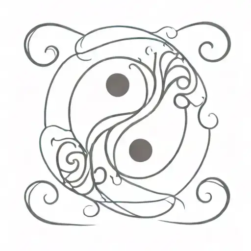 Gemini Symbol Yin Yang Symbol Design Featuring