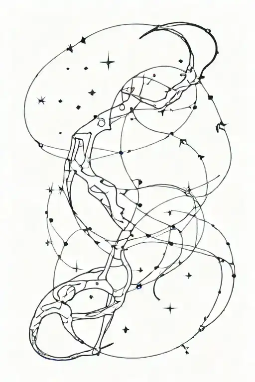 Introvert And Capricorn Constellation Intertwined With Outer Space