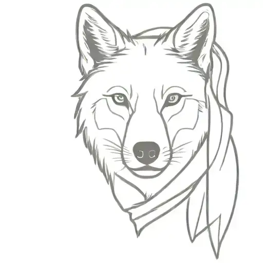Wolf With Scarf On One Eye