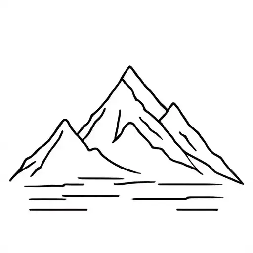 Mountain Peak Line Art