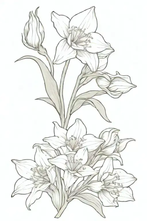 Daffodil Daisy Lily Of The Valley Bouquet Tied