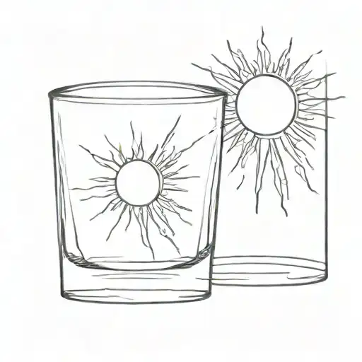 Shot Glass With Sun Inside Representing