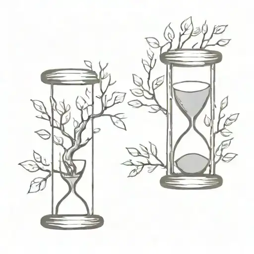 Tree Dead And Tree With Leaves In One Hourglass Instead Of Grains