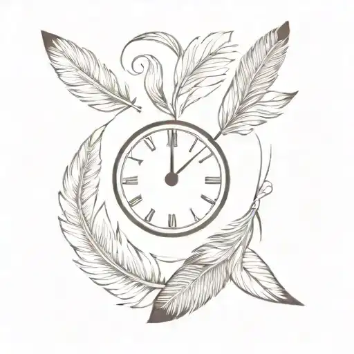Clock And Feather