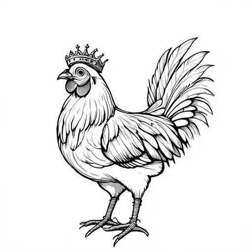 Philippine Hen With Crown And Feathers With Weave Elements