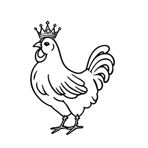 Chicken As Queen With Crown