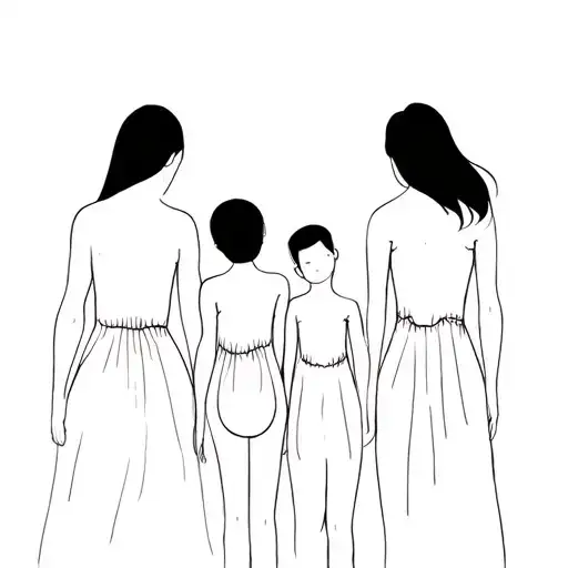 3 Children And Mother