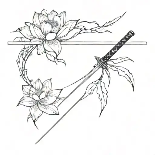 Lotus Bamboo Katana Sword