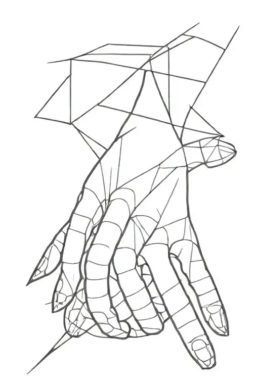 Abstract Lines With Gradient On The Whole Hand