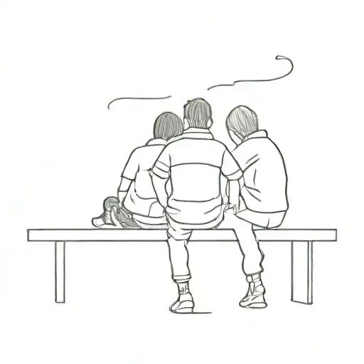 Two Friends Sitting On A Bench