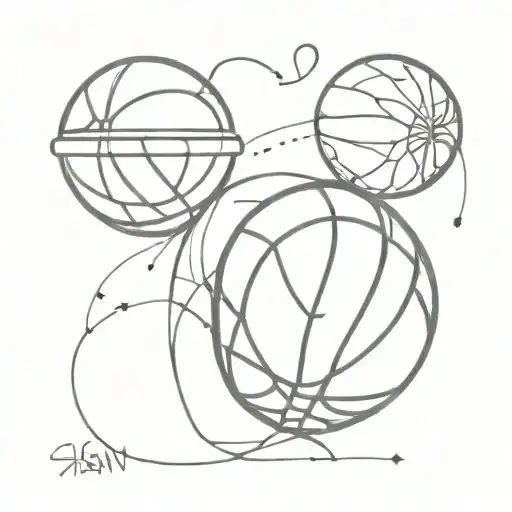 A Basketball And Football Intertwined To Represent Your Love For Both Sports