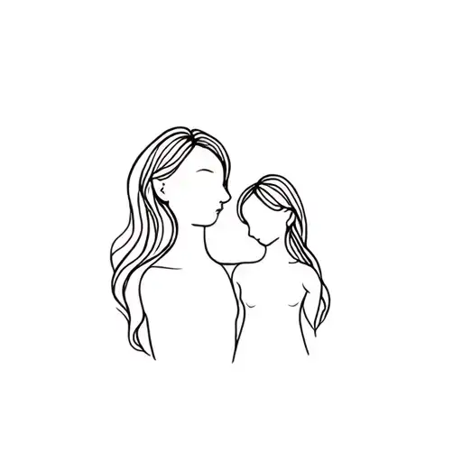 Mom And Daughter Fine Line Sweet